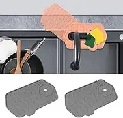 2-Pack Sink Mat for Faucet, Mini Double-sided Design Self Drainin Sink Splash Guard, Soft Silicone Kitchen Drying Mat Accessories (2-Pack Gray)