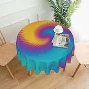 Tie Dye 1 Tablecloth Round Table Cloth 60 Inch Waterproof Party Table Covers for Picnic Kitchen Outdoor