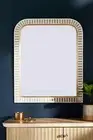 Handcrafted Waterfall Bone Inlay Wall Mirror – Elegant Home Décor Accent