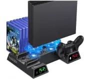 Playstation Vertical Cooling Stand Fan Dual Controller Charger SONY PS4/PS4