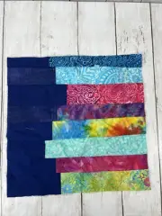 Quilt Blocks Batik and Blue Cotton Fabric One Cut to 12.5 Square No Pattern