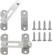 2pcs Stainless Steel Gate Latches Barn Door Lock,Flip Lock Latch, Suitable for Door and Window Slide Lock Barn Door(Silvery)