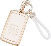 ontto TPU Car key fob cover Compatible with Renault Captur Koleos Austral Espace Megane Grand Scenic Sandero Dacia Duster key holder Smart case Shell keyring keychain styling accessories Beige B