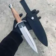 Famous Custom Handmade Carbon Steel Daggar Knife Handle Wood With Sheath