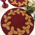 Set of 6, Christmas Special beaded placemat, 14 inch, gifts, holly berry design,