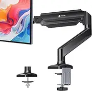 AILUNER Single Monitor Mount for 13-32 Inch Screens, Gas Spring Monitor Arm with Height Adjustable VESA Bracket, Stand Holds 4.4-19.8lbs, Clamp/Grommet Installation