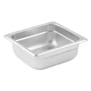 Anti-Jam Steam Pan Sixth-Size Reinforced Stainless Steel 2 1/2"D 23 Gauge