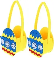 iplusmile 2Pcs Themed Non Woven Fabric Baskets Festival Basket for Home Decor Lovely Egg Shaped Baskets for Celebrations
