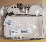 COACH F59529 WRISTLET GLOVE CALF LEATHER DISNEY MICKEY EAR CHALK WHITE $225 NWT