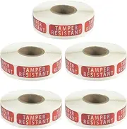 AIMALL 5 Rolls Tamper Proof Holographic Security Stickers – 500 Self-Adhesive Laser Labels per Roll, 0.5in x 1.5in, Anti-Tamper Sealing for Packaging and Shipping