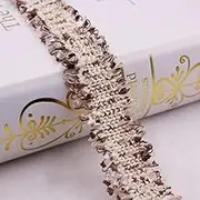 Lace Ribbon，Lace Trim， lace Ribbon 2Yards/lot Lace Trim Fabric Multi-Color Lace Ribbon DIY Garment Sewing Accessories Headwear Material Crafts(Style 17 Coffee)