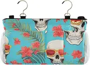 Amooorous Bedside Hanging Organizer Bed Rail Bed Rail Colorful Bohemian Skulls