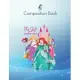 Composition Book: Disney Princess Ariel Rapunzel And Aurora Holiday Blank Marble Rule Lined Large Notebook for Cute Girls Teens Kids 110