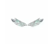 SOLID Sterling Silver Bohemian Feather Leaf Earrings by YOUnique Designs
