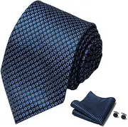 [GerRit] Men's Neckties Men's Ties Men's Formal Party Ties Square Cufflinks Set for Business Wedding