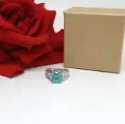 Sterling Silver NIB Bella Luce Teal CZ Ring Size 6 7.18g CAT RESCUE