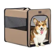 Collapsible Dog Crate, Dog Travel Crate - 24 Inch with Thicken Mat, Easy to F...