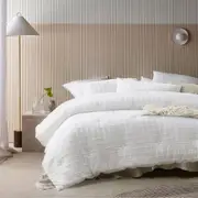 Vintage Design Homewares 3 Pcs Parquet White Comforter Set (Queen, King)