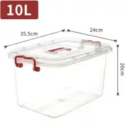 3 x 10L Plastic Storage Box Home Office Containers Clip Lock Organiser Box