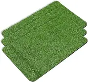 3Pcs Artificial Grass Door Mat Realistic Synthetic Turf for Outdoor Entryway Non Slip Floor Mat with Drainage for Garden Patio Balcony and Home Decor