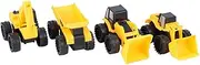 ERINGOGO 4pcs Construction Vehicles Educational Model Trucks for DIY Engineering Excavator and Bulldozer for Birthdays Parties and Imaginative Play