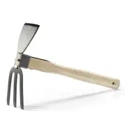 Garden Hoe,Garden Tools Digging Hoe and Rake, Hand Hoe with Wooden Handle for...