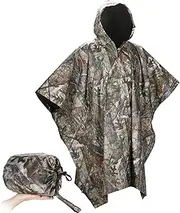 [Lenotos] Military Poncho, Waterproof Camouflage Army Poncho, Multi Use Rip Stop Military Rain Poncho