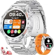 [LIGE] Smart Watch for Men Bluetooth Calls,1.39" HD Militarily Fitness Tracker with 100+Sports Modes,IP68 Waterproof,400mAh Sports Smart Watch for Android iOS Silver