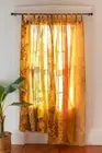 1 Pc Indian Sari Patchwork Curtain Drape Window Decor Yellow Silk Sari Curtain
