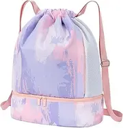 Swim Bag,Gym Drawstring Backpack - Lightweight Waterproof Drawstring Bag for Hiking, Swimming, Pool, Beach, Gym