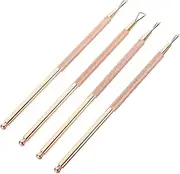 Healeved 4pcs Stainless Steel Cuticle Pusher Triangle Peeler Nail Gel Remover Art Tool for Manicure