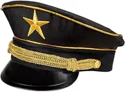 Boland General Hat Military Army Uniform Headwear Fancy Dress Black Comrade Dress Up Adult One Size