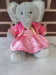 Build A Bear Mini Gray Elephant 11" Tall 2019 Plush- Handmade 2 Piece Pink Dress