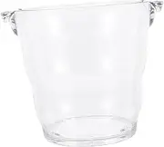 Stylish Red Wine Bucket with Double Ear Handles Creative Transparent Ice Storage Bucket for Wine and Beer Elegant Design for Easy Use and Visibility