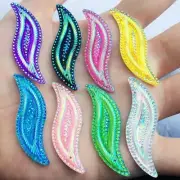 10pcs Crystal Rhinestone Two Hole Flat Back S-shaped AB Resin Bead Stones Crafts