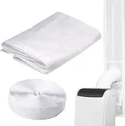 Air Conditioner Window Seal,Sealed Double Hose Adjustable - Horizontal Sliding Window Kit, Weatherproofing Products with Drawstring Design for AC Unit