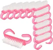 minkissy 12pcs Dust Horn Brush Remover Cleaner Dryer Manicure Supplies Liner Clipper Cleaning Press Manicure Kit Finger Cutter Manicure Clean Brushes Wipes Gel Knuckle Hand Glue Pink Nylon