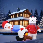 7FT Funny Christmas Inflatable Outdoor Decoration, Inflatable Snowman & Polar...