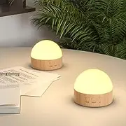 Kintion Children's Bedside Lamp, 8 Modes with RGB Lights, Night Light Baby, 1800 mAh Rechargeable Nursing Light, Dimmable, Red Night Light with 25-160 Hours Runtime, Pack of 2