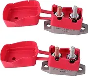 Mobestech 2pcs Automatic Reset for Open Circuit Automotive Thermal Circuit Breaker Auto Reset Auto Reset Circuit Breaker Manual Reset Circuit Breaker Plastic Bolt Red Double Head