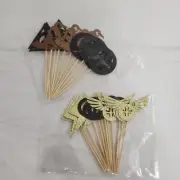 Harry Potter Cupcake Toppers 24 Piece Gold Black Brown Party Decorations