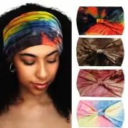 Wide Headbands Stretch Turban Knotted Hairbands Elastic Yoga Workout Set E