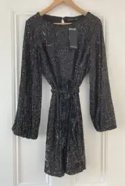 BNWT Portmans Sz 12 - 14 Sequin Black Dress. Great Party Dress.