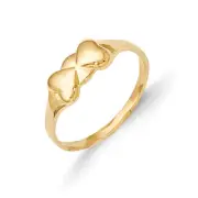 14K Yellow Gold Polished Double Heart Baby Ring Size 2 Madi K Children's Jewelry