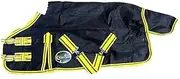 Mini Lightweight Turnout Shetland Rug Pony Rug Foal Rug No Fill Black/Yellow (4 Feet 9")