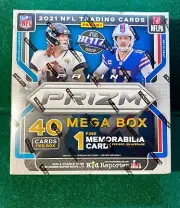 2021 Panini Prizm Football MEGA BOX Sealed New - 2 Green Pulsar Prizm 1 Mem Card