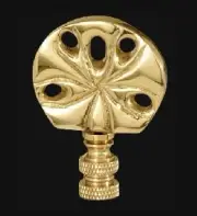 B&P Lamp® Sand Dollar Finial, Brass, 2 1/2 In Ht, 1/4-27 Tap