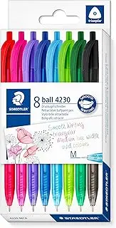 STAEDTLER® ball 4230M Retractable Triangular ballpoint pen - Assorted Colours (Pack of 8)