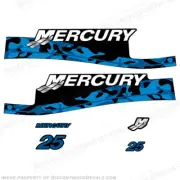 Fits Mercury 25hp Decal Kit - Custom Color Blue Camo