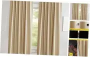 100% Absolutely Blackout Linen Curtains with 52"W x 63"L (Pack of 2) Camel